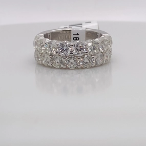 Refined Piece Bremer Jewelry Round Diamond Half Anniversary Fashion Ring in 18K White Gold (4.32ctw)