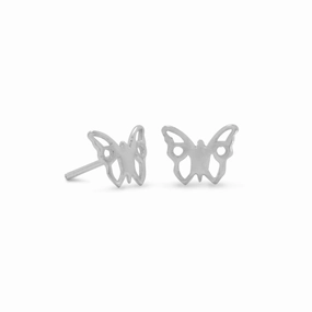 Office Jewelry Butterfly Post Stud Earrings Polished Sterling Silver