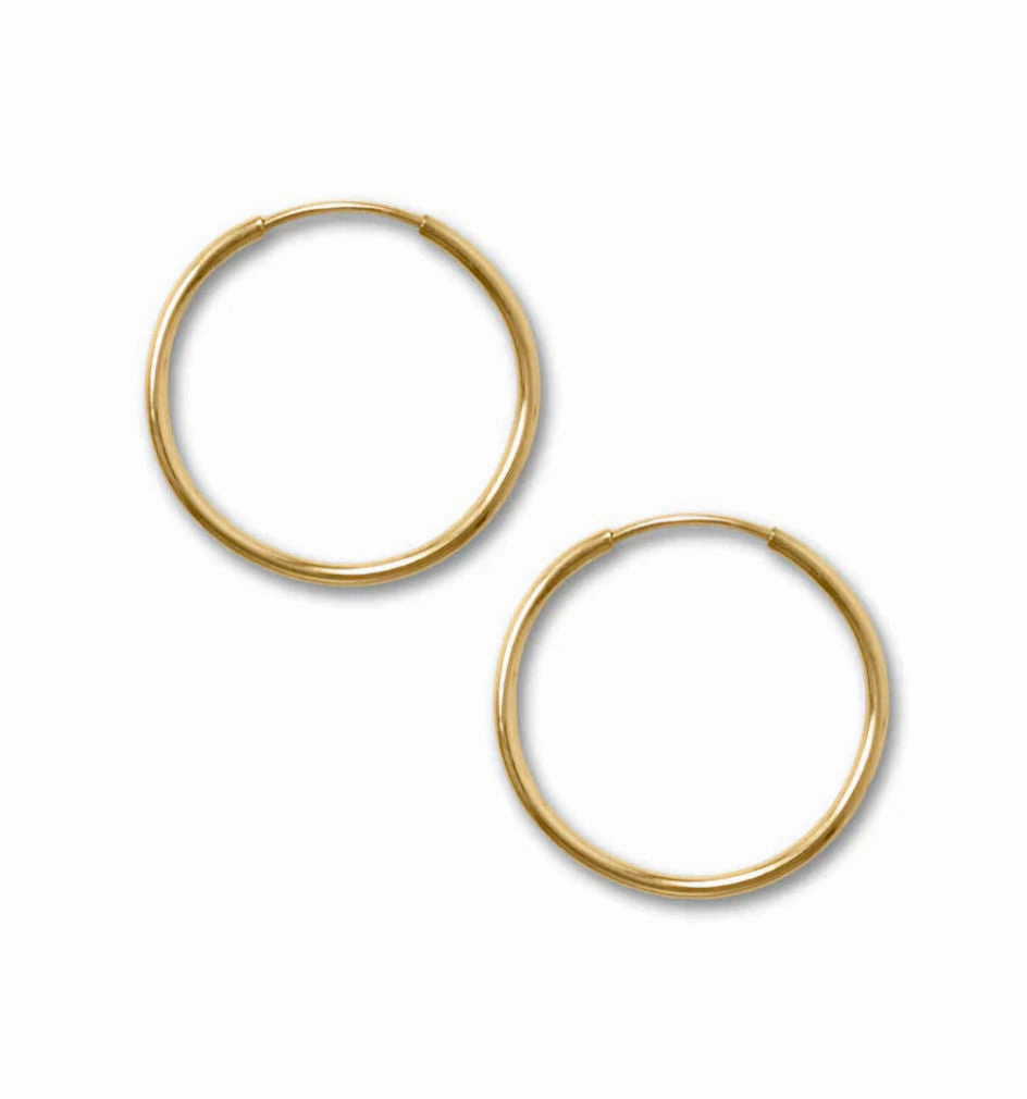 Glittering Creation Endless Hoop Earrings 20mm 14k Gold-filled - Made in the USA