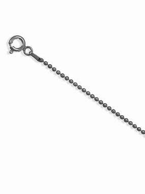 Versatile Jewelry Radiant Shine Black Rhodium Bead Pallini Ball Chain Necklace