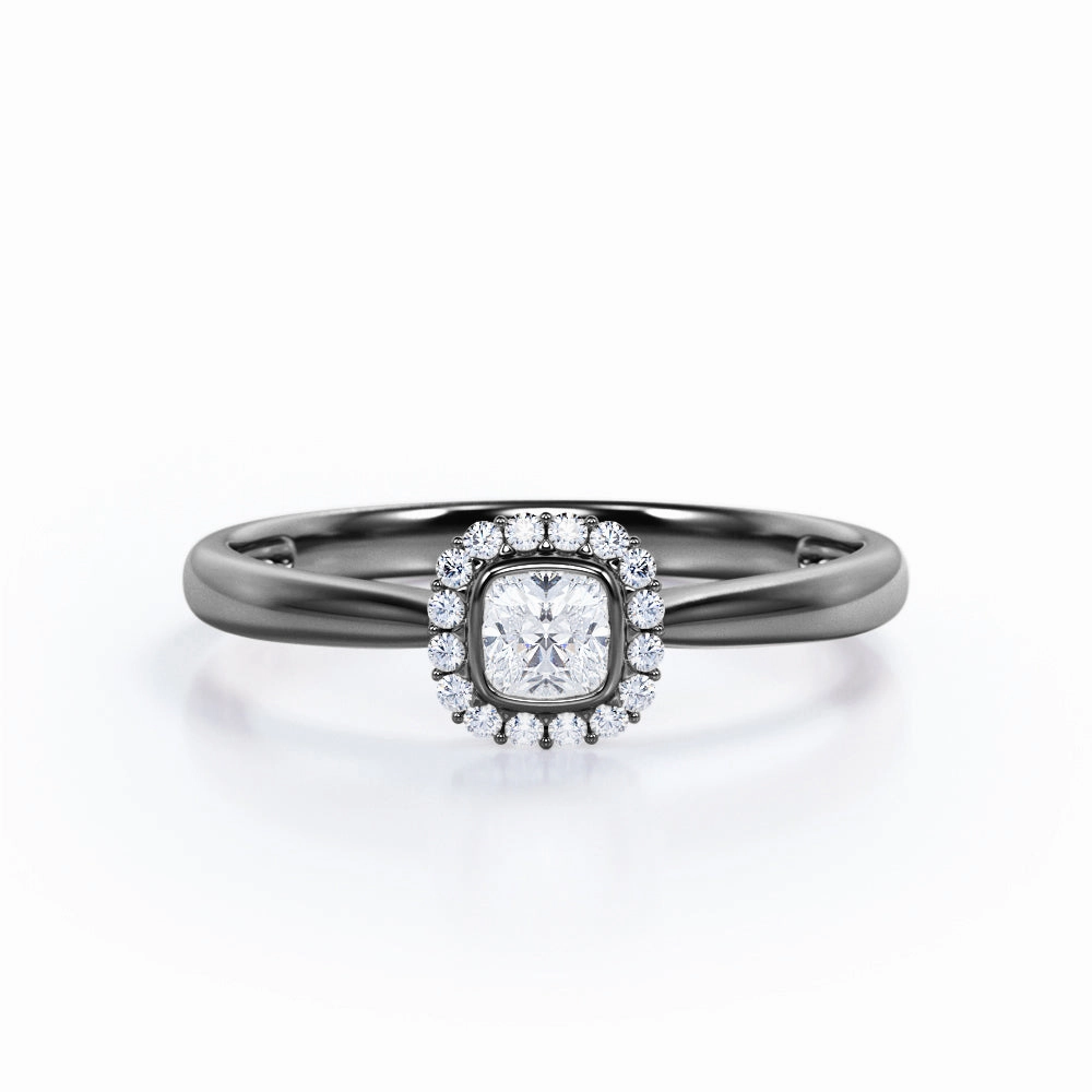 0.50 Ct Princess Cut Diamond Halo Engagement Ring Wonderful Accessory