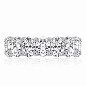 Shimmering Highlight A. Jaffe Oval Diamond Eternity Ring in White Gold
