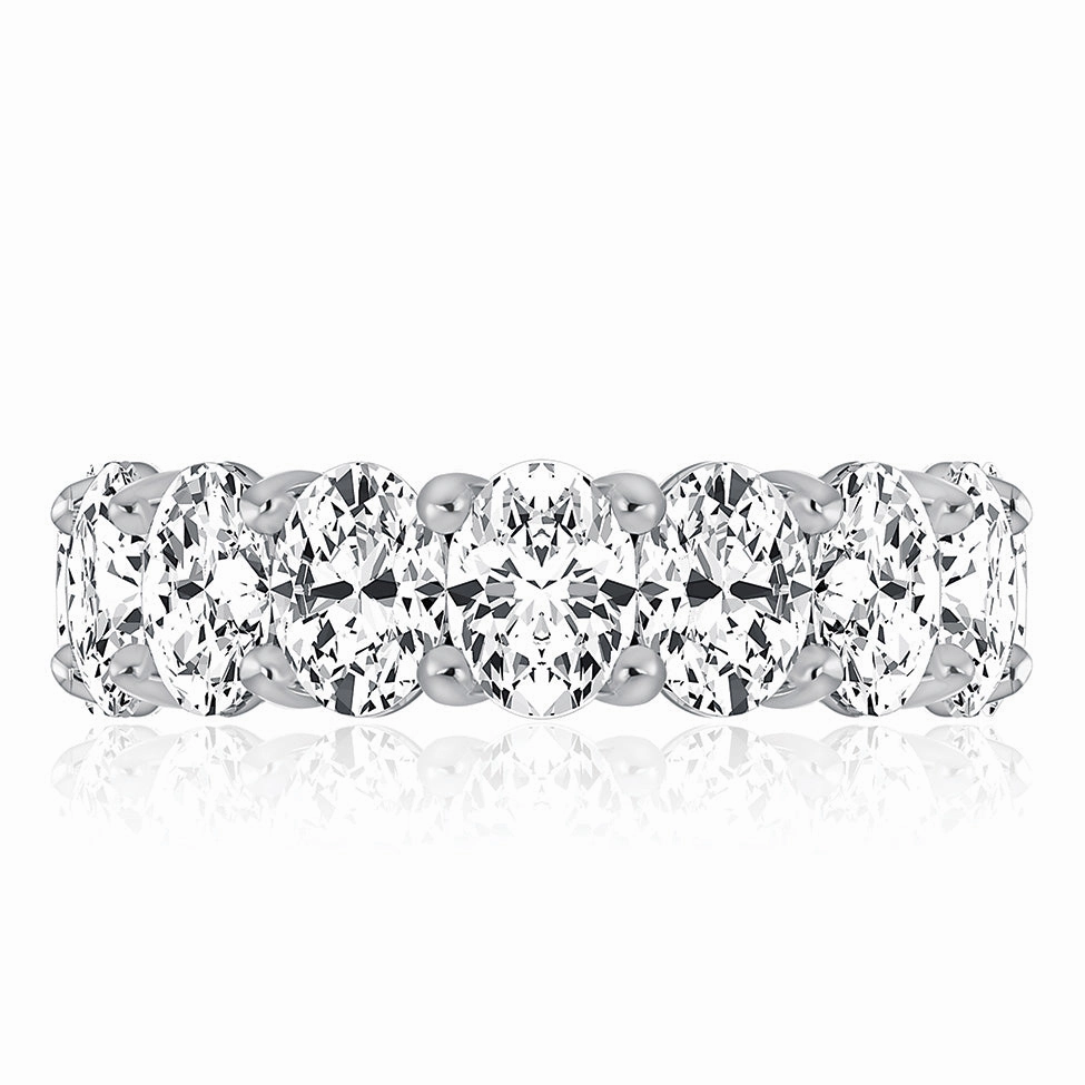 Shimmering Highlight A. Jaffe Oval Diamond Eternity Ring in White Gold