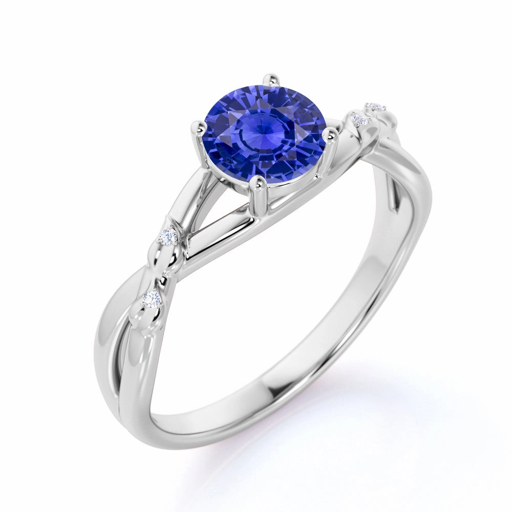 Infinity 1.05 Ct Round Cut Lab Sapphire Engagement Ring Simple Creation