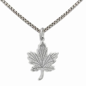 Maple Leaf Charm Necklace Sterling Silver - Includes Chain Common Accessory Gift Accessory