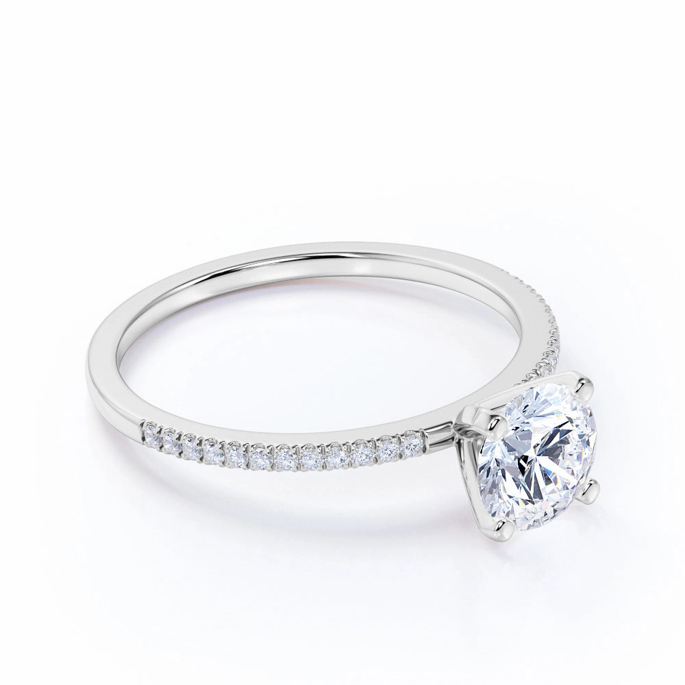 Solitaire 1 Ct Round Cut Diamond Engagement Ring Contemporary Item