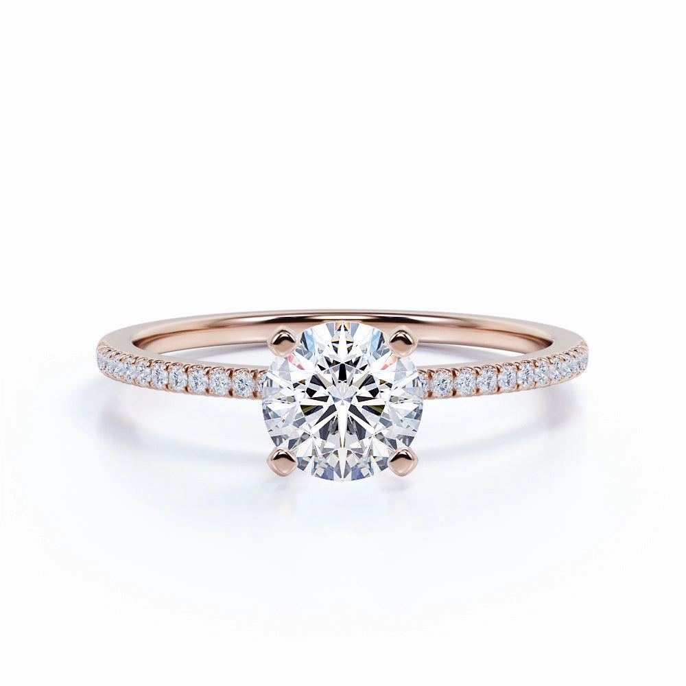 Solitaire 1 Ct Round Cut Diamond Engagement Ring Elegant Item