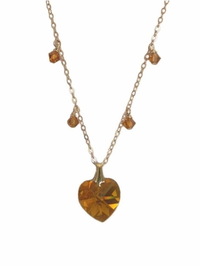 Outdoor Event Heart Necklace Made with Swarovski(R) Crystals Heart and Drops Sterling Silver