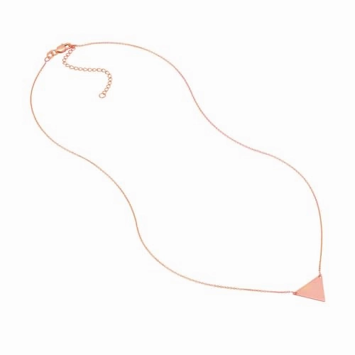 14k Rose Gold Triangle Pendant Necklace Adjustable Length Signature Piece Artistic Present