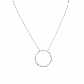Circle Pendant Necklace Hammered Texture Sterling Silver Ideal Adornment Friend Gift