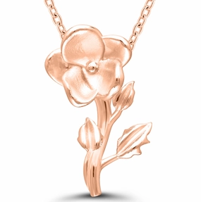 Bremer Jewelry 925 Rose Sterling Silver/Gold Plated February Birth Flower "Violet" Necklace Urban Feature