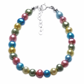 Futuristic Trends Inclusive Design Cultured Freshwater Pearl Bracelet Bright Color Sterling Silver