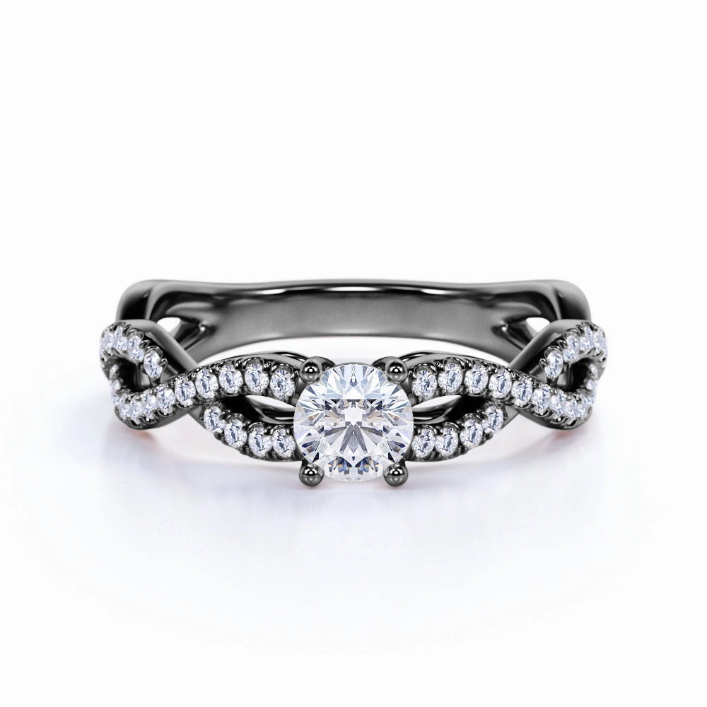 Elegant Touch Eternal Craft 0.5 Ct Round Cut Diamond Infinity Engagement Ring