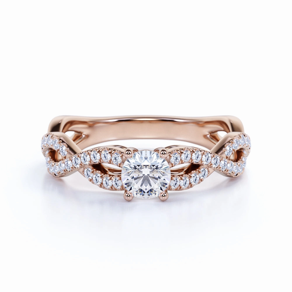 0.5 Ct Round Cut Diamond Infinity Engagement Ring Neutral Tone