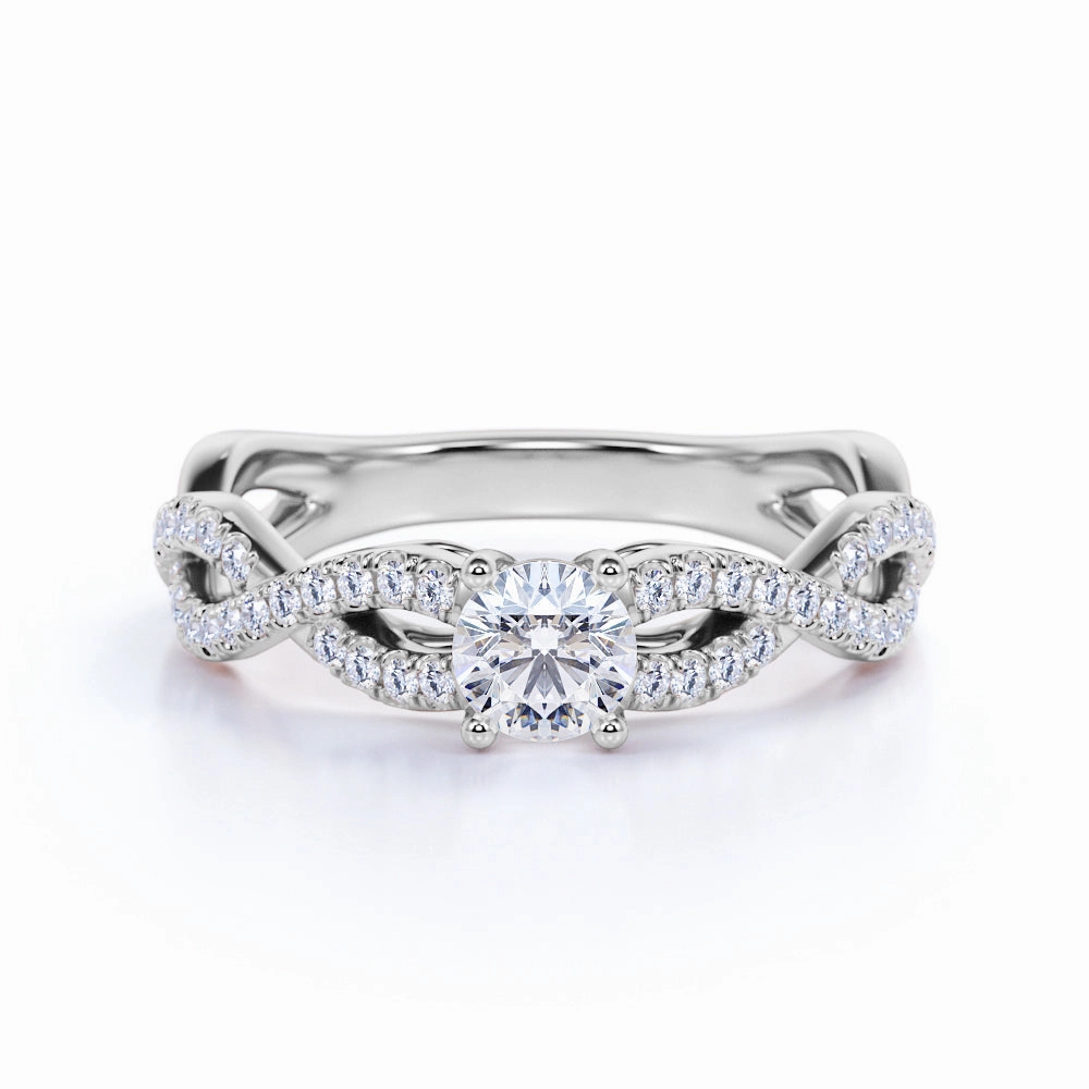 0.5 Ct Round Cut Diamond Infinity Engagement Ring Elegant Insignia Timeless Present