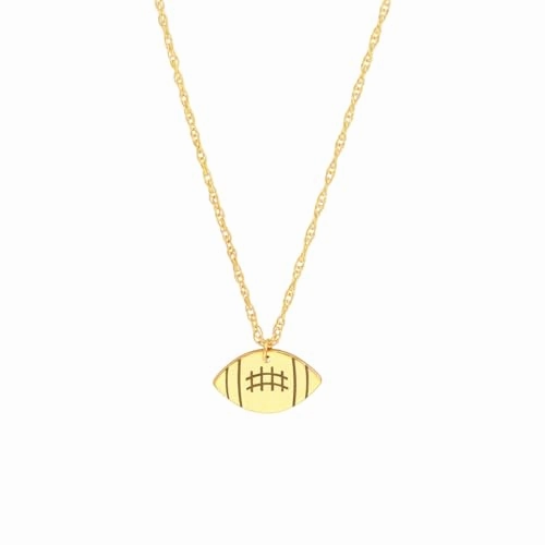 14k Yellow Gold Mini Football Pendant Necklace Lovely Ornament
