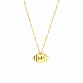 14k Yellow Gold Mini Football Pendant Necklace Lovely Ornament
