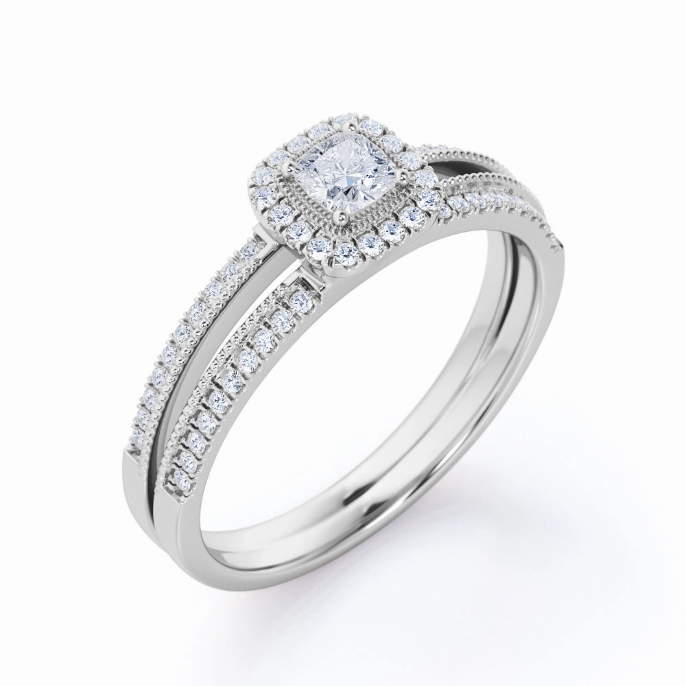 Durable Work Vintage 1 Ct Cushion Cut Diamond Engagement Ring