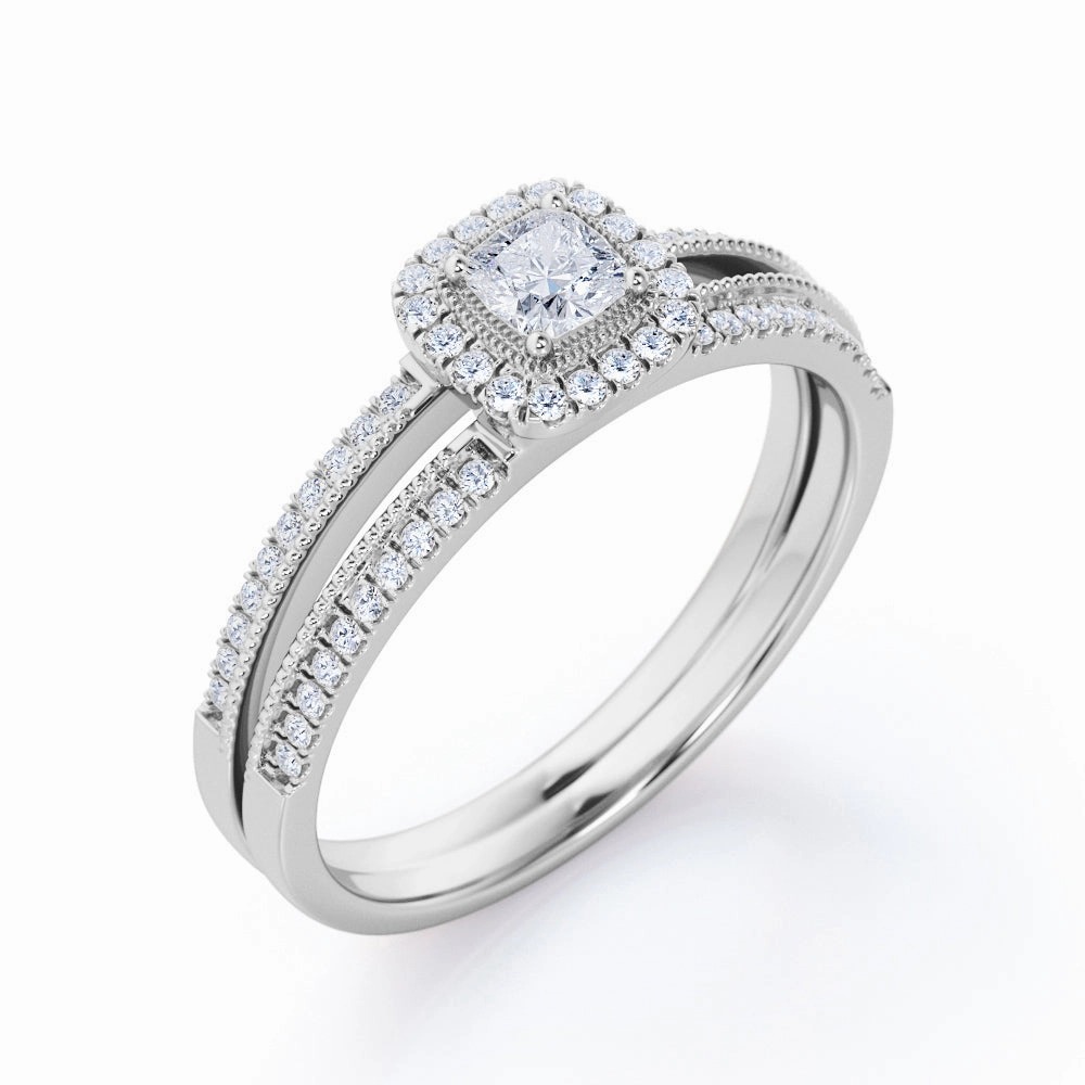 Vintage 1 Ct Cushion Cut Diamond Engagement Ring One Size