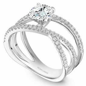 Noam Carver Criss-Cross Diamond Engagement Ring Setting in White Gold Soft Vibe Occasion Accent