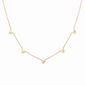 Captivating Form 14K Eternelle Scattered Diamond Heart Charm Necklace