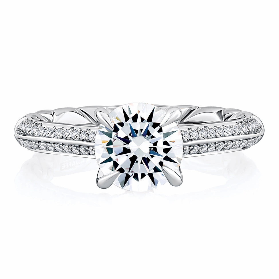 Statement Feature A. Jaffe Modern Royal Engagement Ring Setting in White Gold