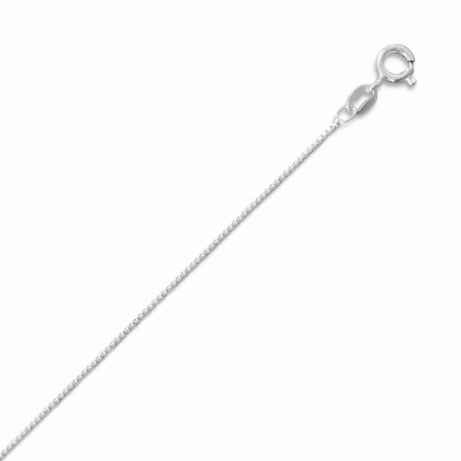 Sterling Silver Box Chain Necklace - Made in Italy Autumn Gift Boho Style