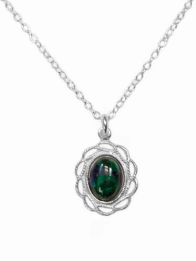Moment Accessory Ethical Item Azureite Malachite Filigree Necklace Sterling Silver
