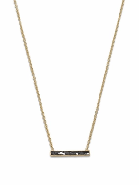 Bar with Diamond Chip Necklace Gold-plated Sterling Silver Vintage Gift Cold Weather