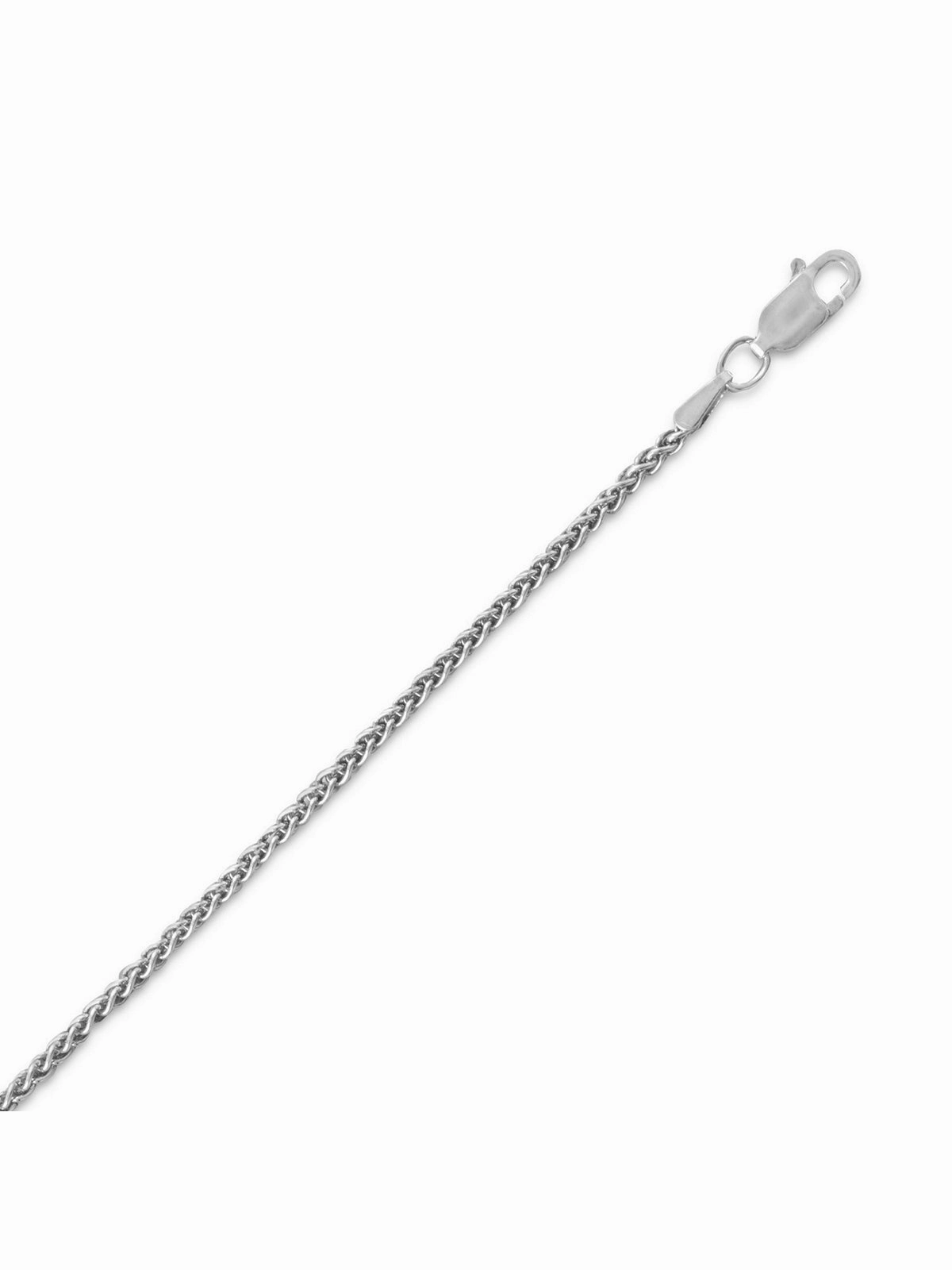French Wheat Chain Necklace 1.8mm Antique Finish Sterling Silver Made in the USA Polished Gift