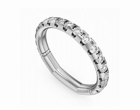 Classic Pop Simple Luxe Noam Carver Half Anniversary Diamond Wedding Ring in 14K White Gold (0.80ctw)