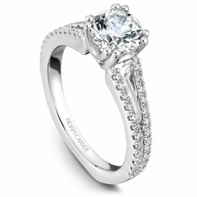 Noam Carver Split-Shank Diamond Engagement Ring in White Gold Timeless Shape Celebration Style
