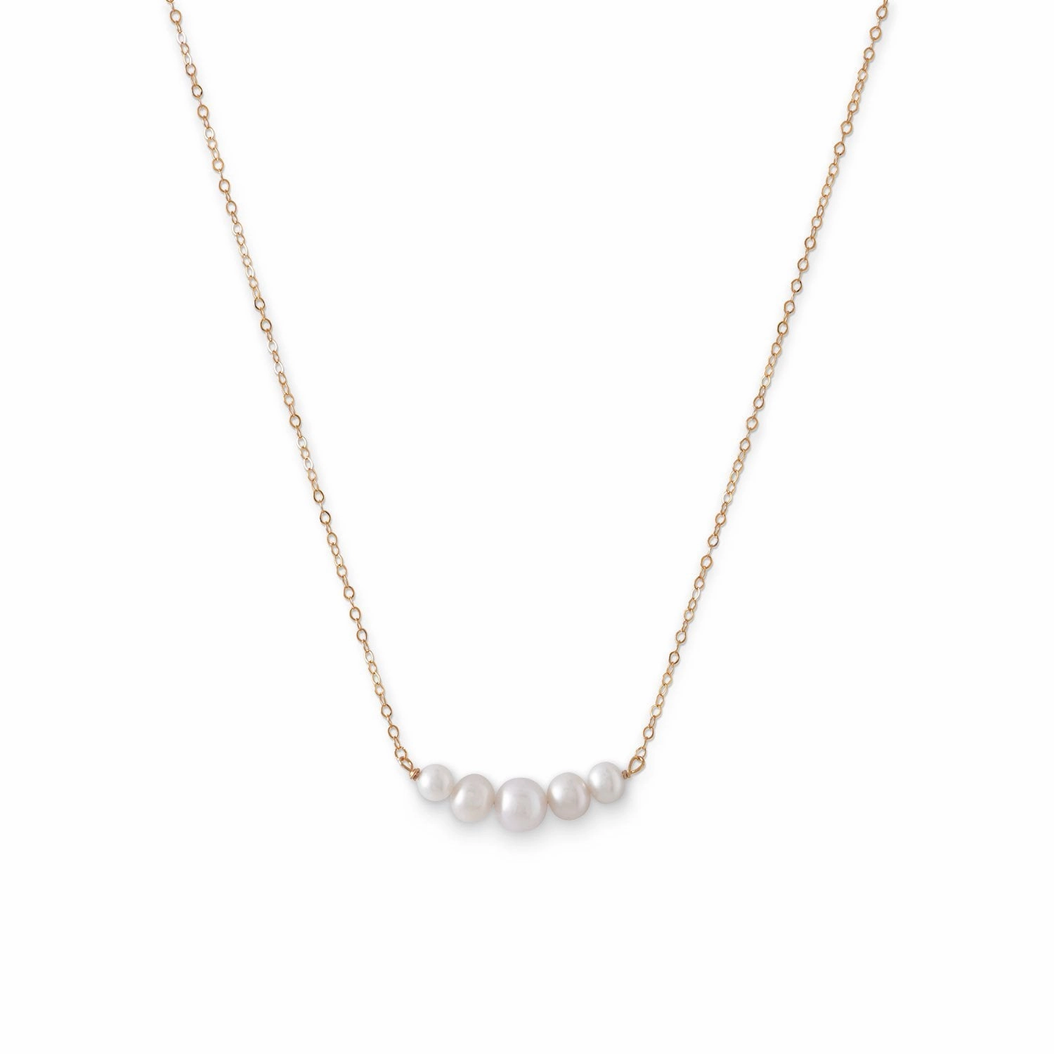 Bar Cultured Freshwater Pearl Necklace 14k Yellow Gold Active Accent