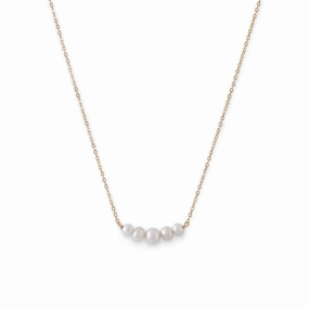 Bar Cultured Freshwater Pearl Necklace 14k Yellow Gold Active Accent