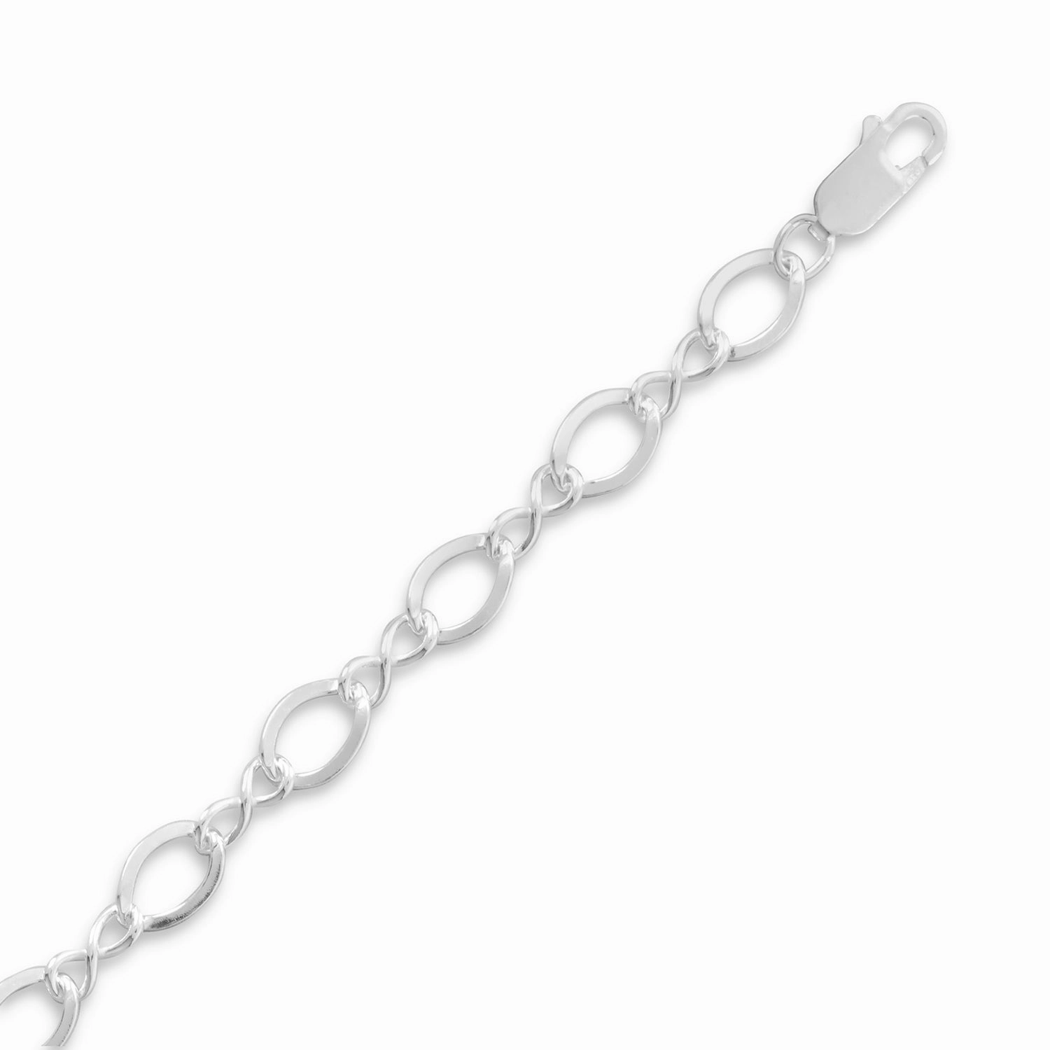 Made-For-You View Figure 8 Charm Link Bracelet Sterling Silver, 7-inch Length