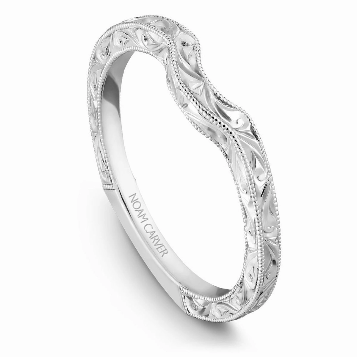Subtle Grace Noam Carver Vintage Contour Wedding Band in White Gold