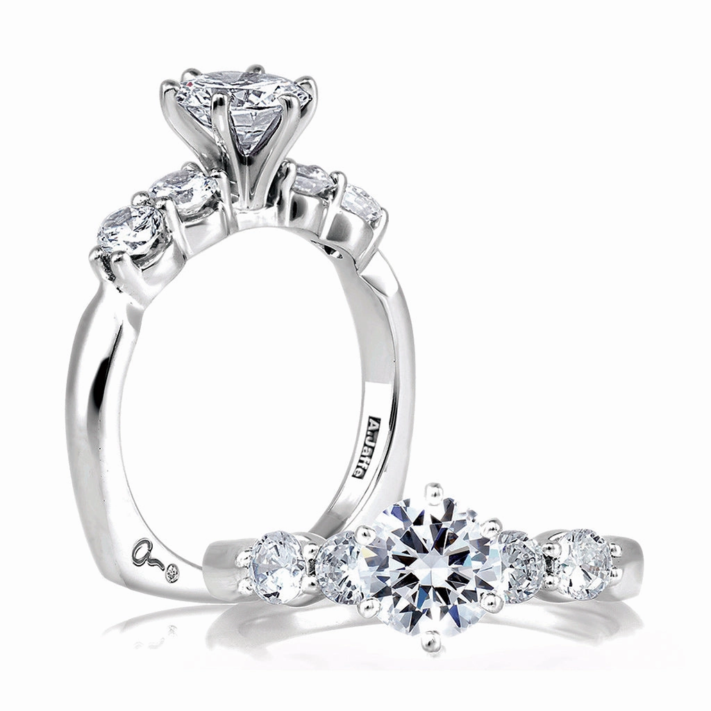 A. Jaffe Classics Diamond Engagement Ring Setting in White Gold Timeless Grace Chic Style