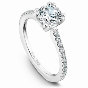 Noam Carver Classic Diamond Engagement Ring Setting in White Gold Bold Statement Simple Glow