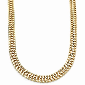 Gold-plated Double Row Curb Chain Necklace, 18-inch Length Magnificent Item