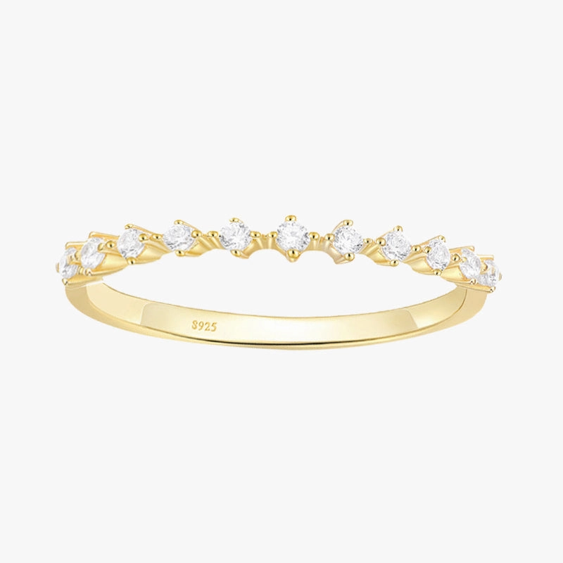 Gold Plated Stunning Dainty Sterling Silver Ring High-End Ornament