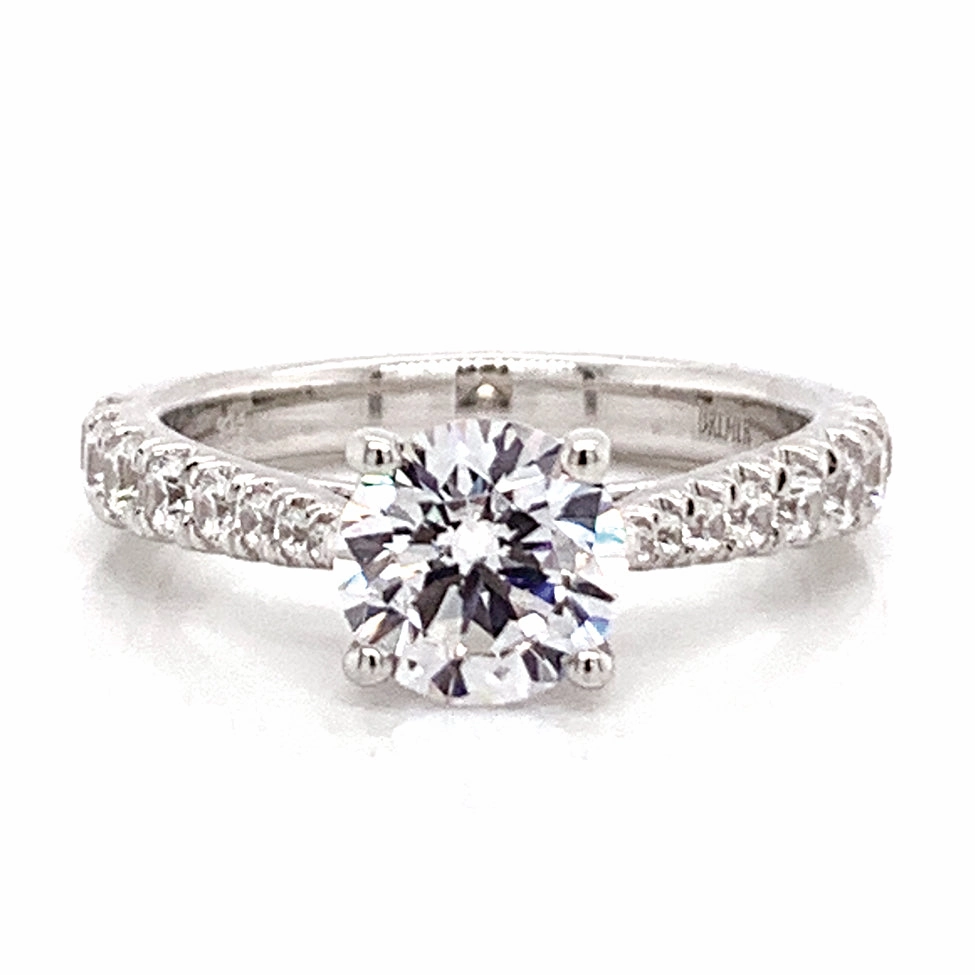 Sleek Form Round Diamond Engagement Ring Setting in White Gold