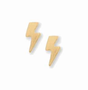 Premium Choice Trendy Must-Have Lightening Bolt Stud Earrings Gold-plated on Sterling Silver Childs