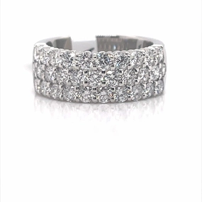 Trendy Layers Modern Piece Bremer Jewelry Round Diamond Half Anniversary Fashion Ring in Platinum (2.17ctw)