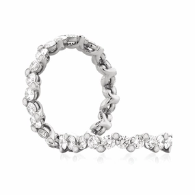 Luxury Shine Striking Detail A. Jaffe Metropolitan Eternity Diamond Wedding Band in White Gold