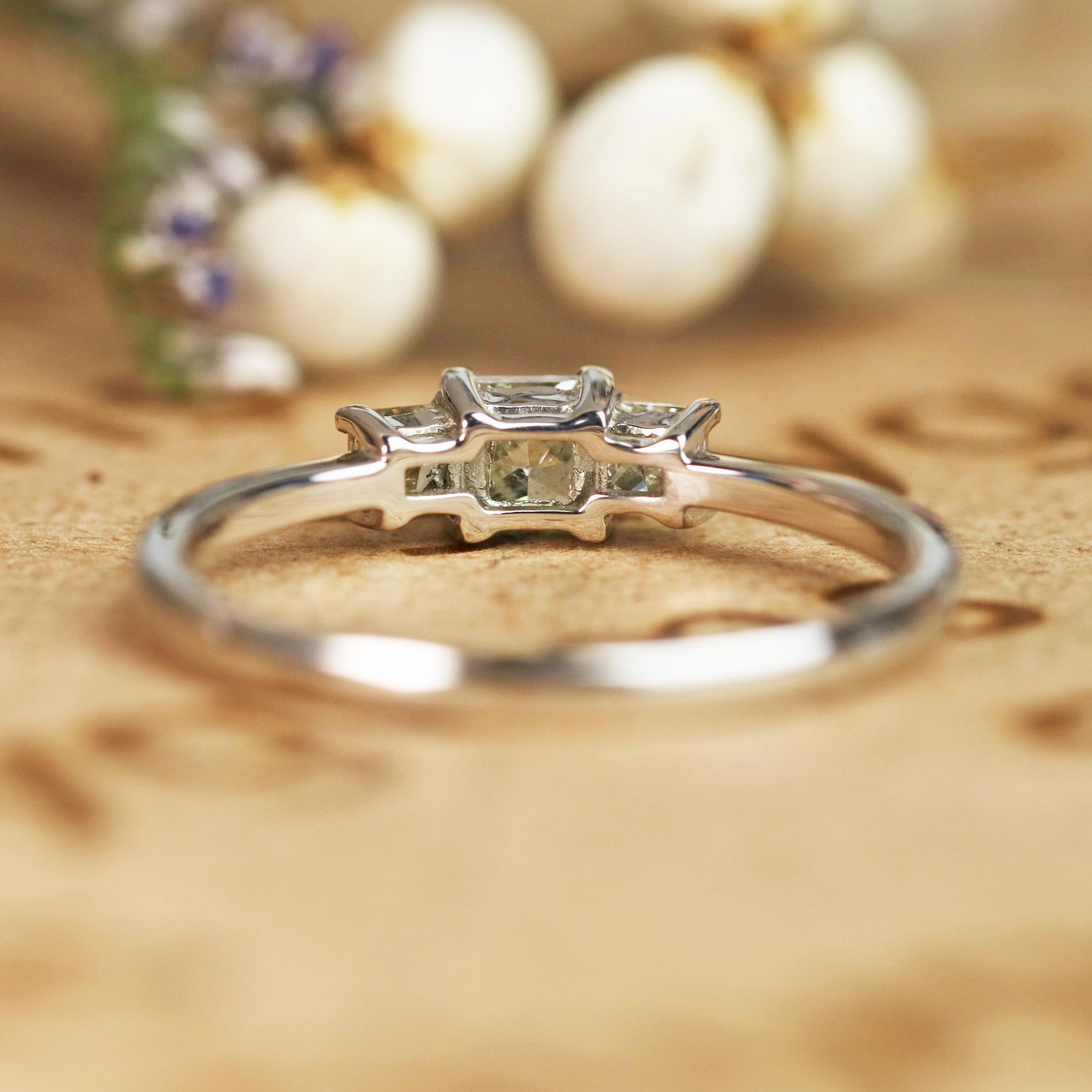 Affordable Accessory highly recommended 0.40 Carat Princess Cut Diamond Three Stone Engagement Ring In White Gold