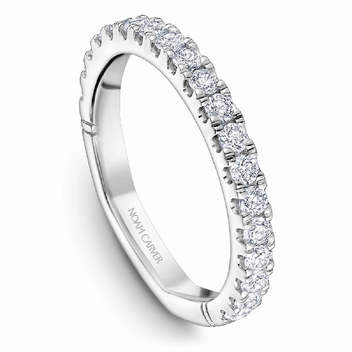 Noam Carver Atelier Straight Diamond Wedding Band in White Gold Impeccable Cut