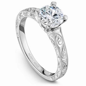 Expressive Style Noam Carver Vintage Solitaire Engagement Ring in White Gold
