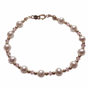 Grade A White Cultured Freshwater Pearl Bracelet 14k Gold-filled Lasting Beauty Present Time