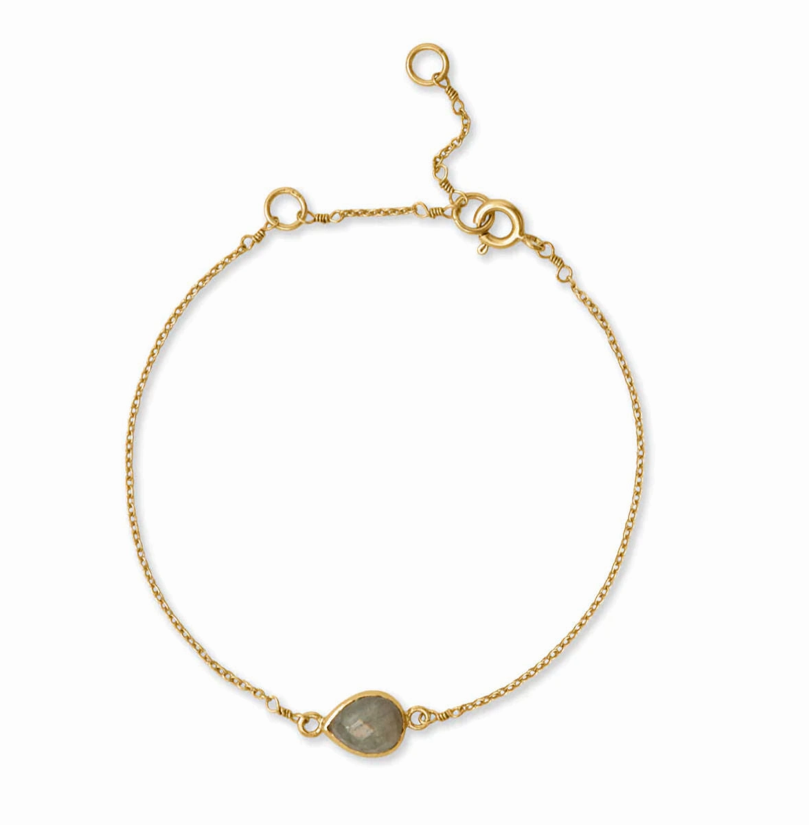 Silver Labradorite Pear-shape Bracelet Adjustable Gold-plated Age Gracefully Storybook Perspective