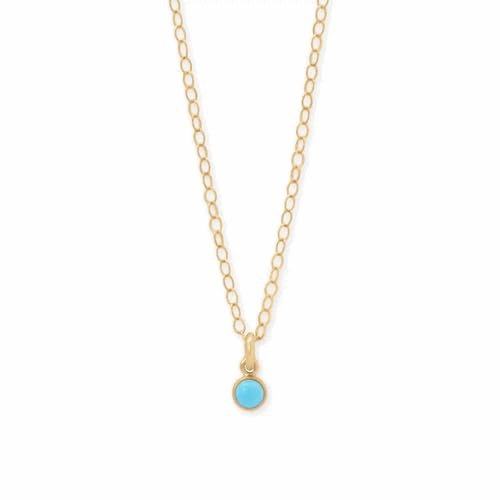 14k Gold-Filled Imitation Turquoise Pendant Necklace Adjustable Length Contemporary piece Perennial Piece